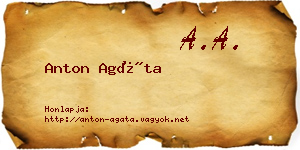 Anton Agáta névjegykártya